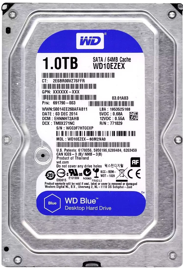 هارددیسک اینترنال وسترن دیجیتال مدل Blue WD10EZEX ظرفیت 1 ترابایت