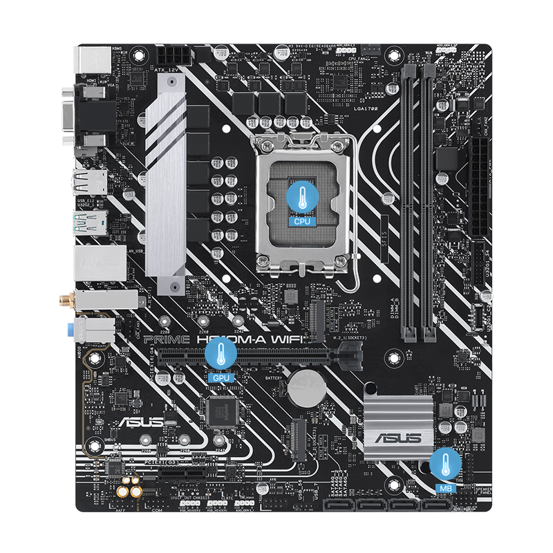 مادربرد ایسوس مدل PRIME H610M-A WIFI، سوکت Intel LGA 1700، دارای 2 اسلات رم DDR5، چیپست Intel H610